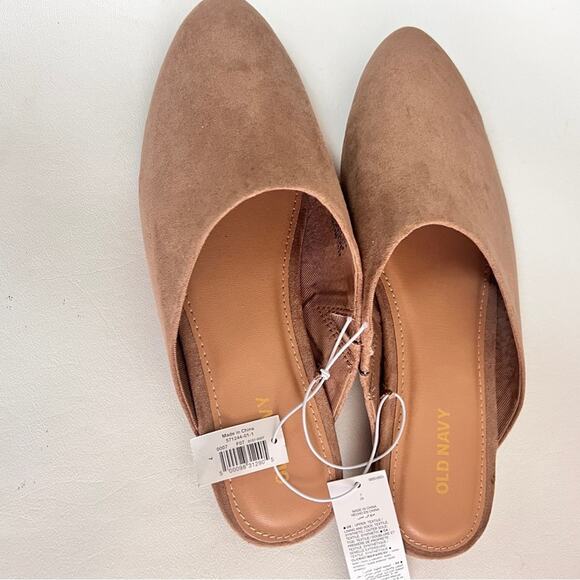 Old Navy Trendy Fall Style Low Heel Women's Faux Suede Taupe Mule Slide Sz 7 - Picture 9 of 11
